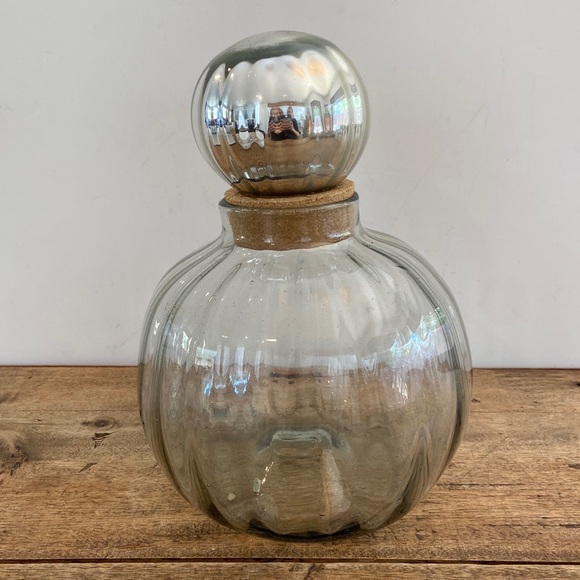 Vintage Mexican Handblown Jar with Mercury Glass Lid - Picture 2 of 9